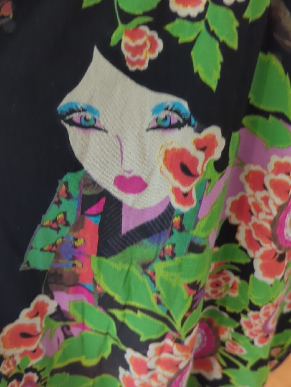Desigual Geisha Famous Stretch CottonBlack Multicolor Floral V-Neck Dress/Tunic - Picture 7 of 12